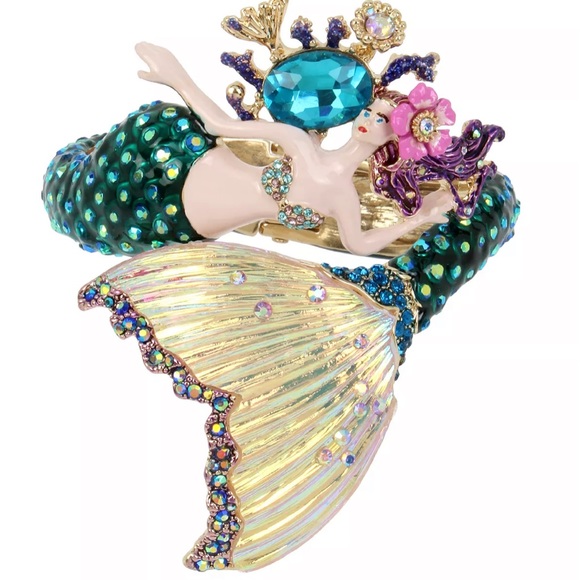 Betsey Johnson Jewelry - New Betsey Johnson Mermaid Hinged Bangle Bracelet